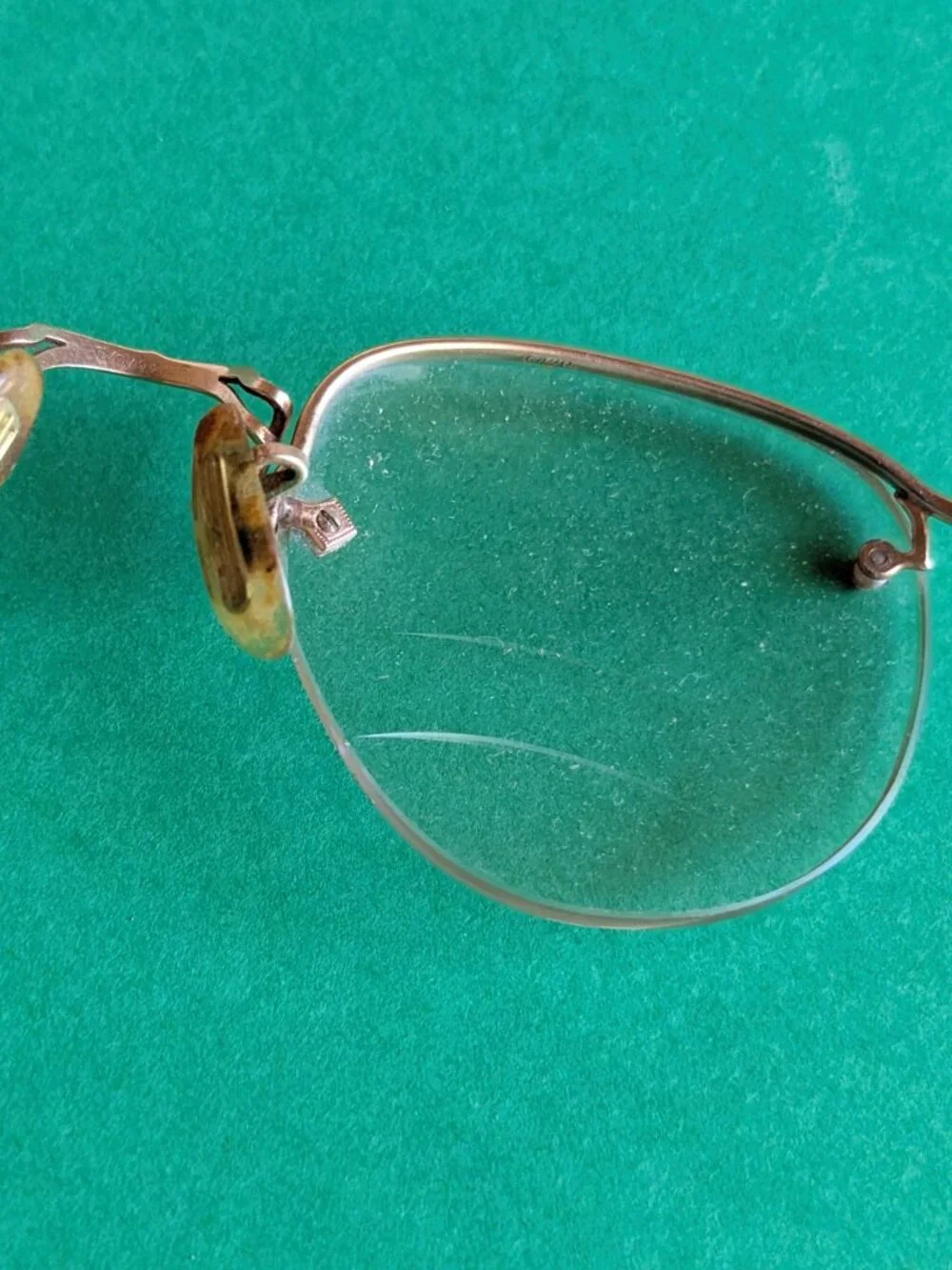 Vintage 12K Gold Filled Wire Rim Glasses W/ Case